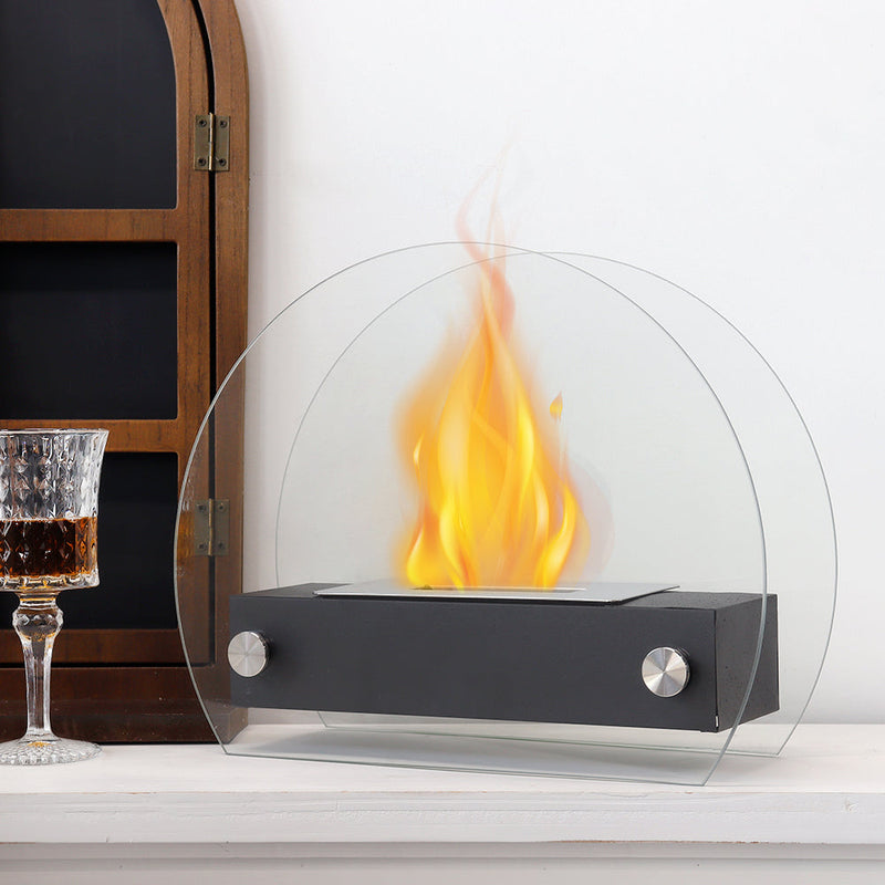 JHY Design Portable Tabletop Fire Pit 35cm – Clean-Burning Bio Ethanol, Ventless, Indoor/Outdoor
