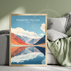 Affiche Lac Pangong Tso | Poster de voyage Inde | Affiche Lac