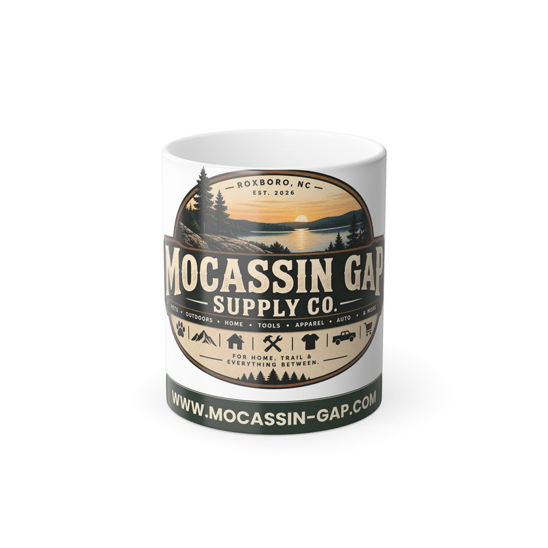 Moccasin Gap Color-Changing Mug — 11oz Rustic Outdoor Logo Coffee Cup