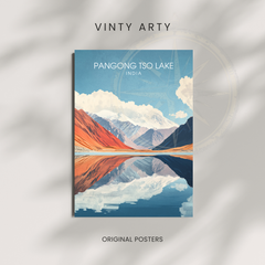 Affiche Lac Pangong Tso | Poster de voyage Inde | Affiche Lac