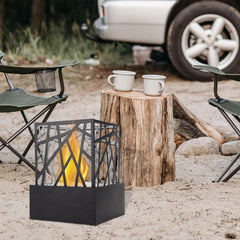 JHY DESIGN Portable Fire Pit Bowl 29cm H – Clean-Burning Bio Ethanol, Ventless, Indoor/Outdoor