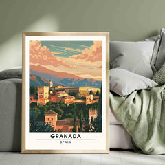 Affiche Grenade | Impression  de voyage Grenade, Espagne - Affiche Alhambra